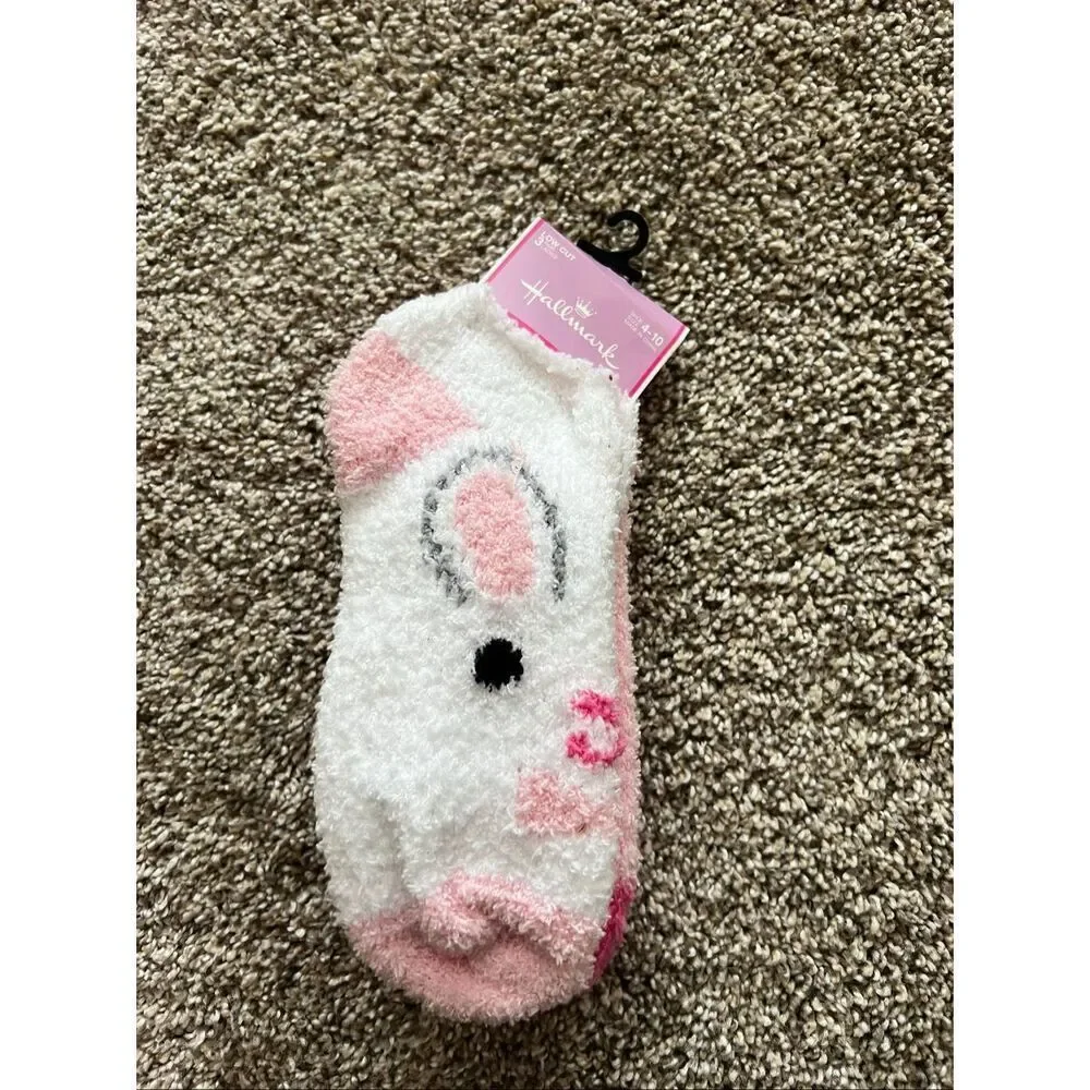 Hallmark Fuzzy Low Cut Easter Socks Woman’s Size 4-10 NEW 3 Pairs